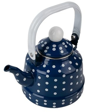 YIXANNX Large 1L Enamel Teapot Water Kettle Heating Coffee with Safe Anti Scald Handle Cooking Experience Coffee Or Mulled Wine At Induction Cooker. Enamel