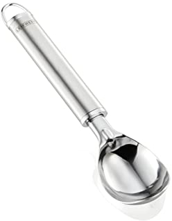 Leifheit Eisportionierer Sterling-Serie, Eislöffel aus Edelstahl, Eiskugelformer auch für hartes Eis, Teigportionierer, mit praktischer Aufhängeöse, silber