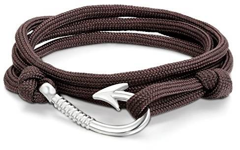 JewelryWe Smycken män kvinnor armband flätat ankare armband nylonrep legering 7 färger, 20 centimeter, Metall