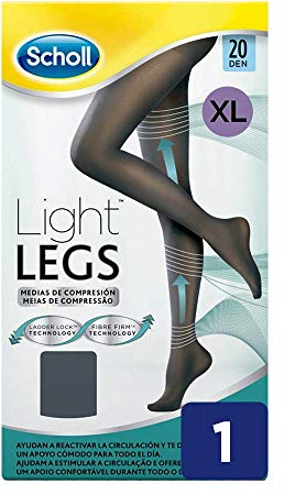 Scholl Light Legs Damen-Strumpfhose mit gradueller Kompression, 20 Den, XL, schwarz, 1 Paar.