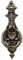 Relaxdays Klopfer Türklopfer antik, Anschlagring für Haustür, Landhausstil, Gusseisen, HxBxT: 24 x 8,5 x 3 cm, schwarz/bronze, 1 Stück