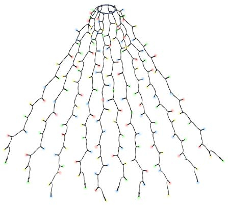 SALCAR Luci Albero Natale, 3M 10 Fili 350 LED Luci Decorazione Natale per Albero con Anello, 8 Modalità, Impermeabile IP44 Luminarie Natalizie Cascata per Interno Esterno, Multicolore