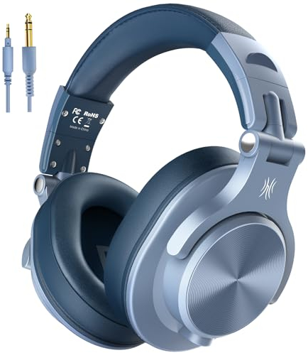 OneOdio A71 Hi-Res Studio Recording Headphones - Wired Over Ear Headphones with SharePort, Professional Monitoring & Mixing Foldable with Stereo Sound (Sky blue)