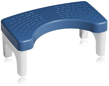 Toilettenhocker, Kothocker für Hockhaltung, Toilettenhocker für Erwachsene und Senioren, Hock-Töpfchen-Kackhocker mit Anti-Rutsch-Schicht, Kothocker für Badezimmer (Navy blau)