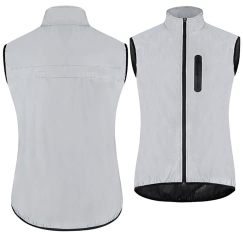 CLMETHE Reflektierende Fahrradweste für Herren und Damen, atmungsaktive ärmellose Jacke, Reittrikots, Rennradweste, hochsichtbare, wasserdichte Fahrradbekleidung,Cycling Gilet-ASIA4XL/EUR3XL