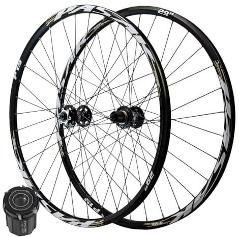 LPYDWZ MTB Laufradsatz 26/27,5/29 Zoll, Aluminiumlegierung Scheibenbremse QR gedichtetes Lager Mountainbike Felge 32 Speichen Steckachse 142 mm for 7-12 Geschwindigkeit 2210g(B,Thru AXLE 27.5 inch)