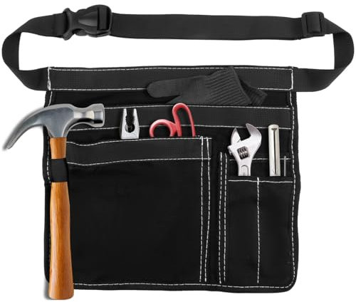 Tool Belt Pouch Multifunctional Heavy Duty Canvas Waist Tool Belts for Men Apron Tool Pocket Bags Work Pouch for Workshop Storage/Wood Working Tools/Screwdriver Pouch Window Cleaning Garden Tool Belt