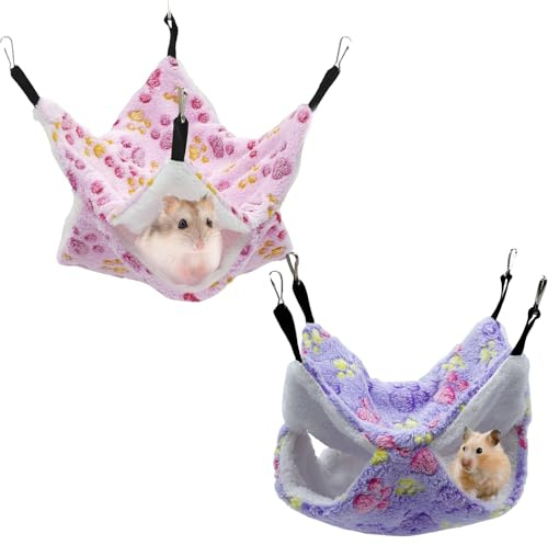 2 pezzi di piccola amaca per porcellini d'India, amache per ratti furetti per animali di piccola taglia, morbida e calda gabbia per animali domestici, accessori per piccoli animali da appendere per