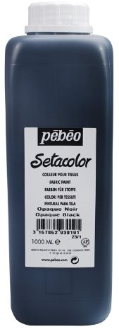 PEBEO Setacolor - Pintura opaca para tela, botella de 1 litro, color negro