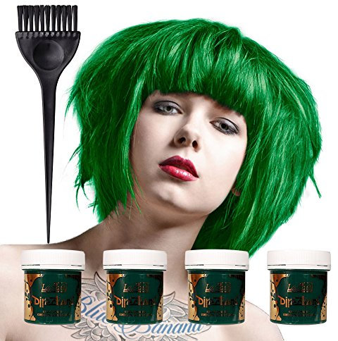 4er Set: Directions (Haarfarbe) Kammtönung - Farbcreme 88 ml Directions Apple Green