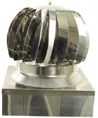 COMIGNOLO GIREVOLE ACCIAIO INOX QUADRATO FUMAIOLO ASPIRATORE CANNE FUMARIE (cm 32 x 32)