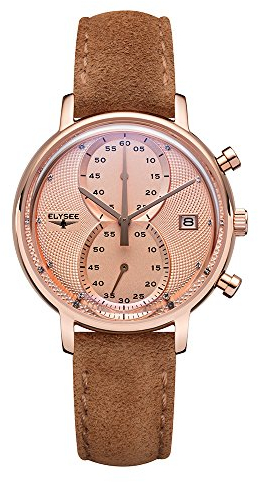 Elysee Unisex Erwachsene Analog Quarz Uhr mit Leder Armband 83824