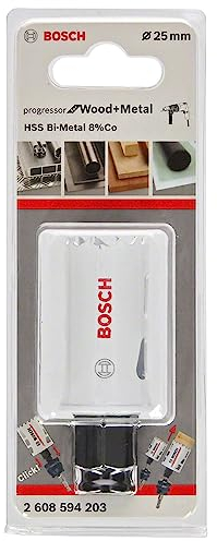 Bosch Professional 2608594203 Sega a Tazza for Wood & Metal, Legno e Metallo, Accessorio per Foratrice, Ø 25 mm