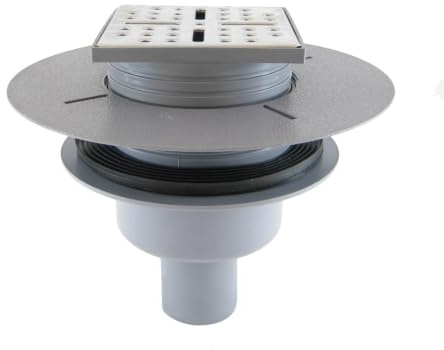 Bonde à sortie VERTICALE pour receveur à carreler RAINY et HIGH RAINY - Grille Inox Chrome