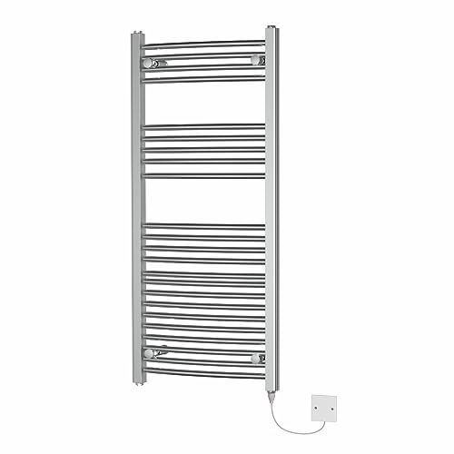 NRG Curved Electric Heated Manual Towel Rail 250W 1100x500 Chrome