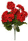 FloristryWarehouse - Bouquet di gerani finti in seta artificiale, 47 cm, 9 teste, rosso