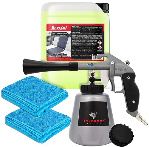 BRESTOL® TORNADOR Black Z-020RS mit Feder Impuls-Technik aktuelles Modell Set 5 Liter gebrauchsfertiger Textilreiniger Polsterreiniger