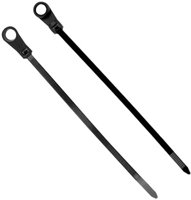 100 Nylon Cable Wire Zip Ties Mounting Hole Nail Screw 40 LBS 6 Inch Black