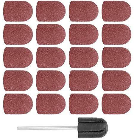 Tragbare Nail Art Schleifkappe, Nagelbohrer Polieren Schleifen Schleifbänder Set, Nagel Schleifen Kopf, Nagelbohrer Pediküre Maschinenzubehör, Maniküre Pediküre Werkzeug (13 X 19 Mm)(Braun)