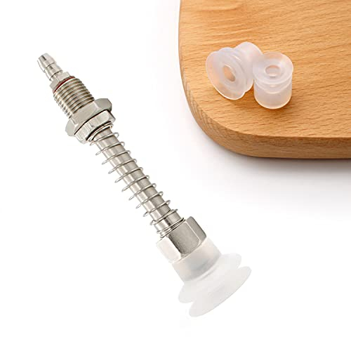 SRJQXH TS-M10-L80-11 Soporte de Ventosa y 3 Piezas Ventosa de Plástico, Tres Modelos Diferentes（HSP-25-2/ HSP-20-2/ HSP-15-2）Ventosa Neumática de Vacío, Puede Usarse para Brazos Robóticos