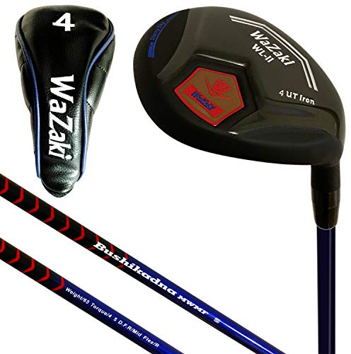 Japan WaZaki Single Hybrid Iron USGA R A Rules golfklubb med lock, WLIIS-modell, helt svart oljefinish, nr.6, 27 grader, mäns normal flex, 65 g grafitaxel, standardlängd