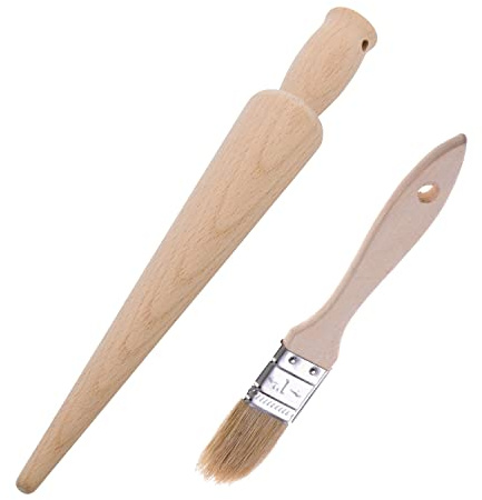 Westmark Set: 1 Waffel-/Eishörnchenformer + 1 Backpinsel, Holz, Hellbraun, Woody, 300522E6
