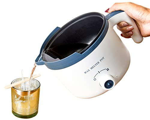 Ksedcon Electric Wax Melter, Candle Wax Melter for Candle Making with Lid, Double Boiler Wax Melting Pot with Pouring Spout (UK Plug)