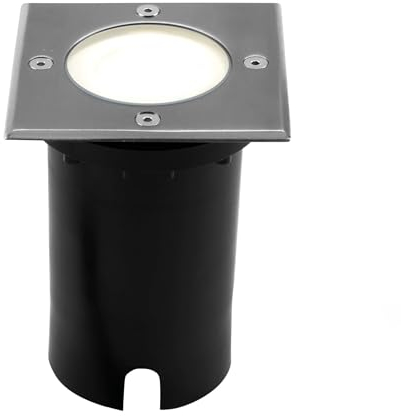 Ledvion - LED Einbauleuchte Quadrat, 5W, 4000K, IP67, GU10, 1m Kabel, Außenbeleuchtung, Terrassenbeleuchtung