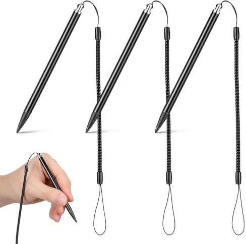 HOMSFOU 3pcs Touch Pen with Spring Rope Resistive Touch Screen Painting Pen Resistive Stylus Hard-tip Pen Anti-Lost for Pos PDA
