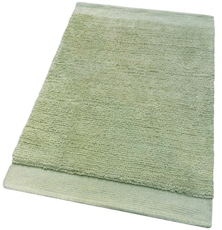 Teppich für Schlafzimmer, Dusche, Bad, weich, reine Baumwolle, saugfähig, rutschfest, 60 x 120 cm, Grün