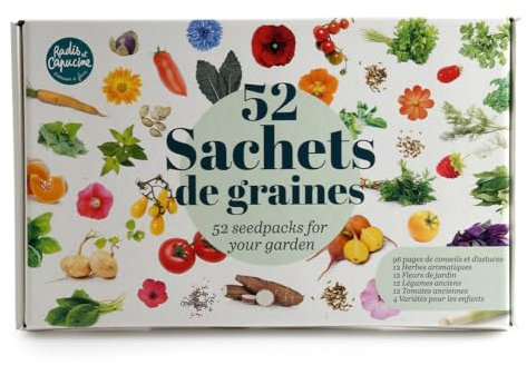 Radis et Capucine - Coffret 52 sachets de graines
