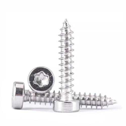FandWay Assortiment de vis autotaraudeuses à tête bombée Torx M5 x 12/16/20/30/40 mm, assortiment de vis à bois en acier inoxydable 304 (15 pièces/chaque)