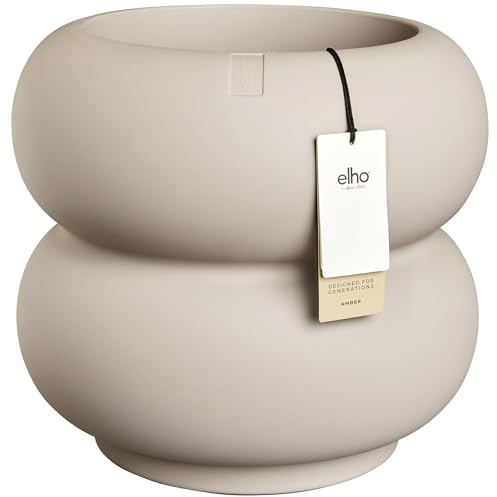 elho Amber roll Low 43cm Blumentopf - Balanced Beige | Ø 43 x H 40 cm | Für Innen- und Außenbereiche geeignet | 100 % recycelter Kunststoff