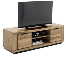 möbelando Lowboard >GRENO< Fronten in Wildeiche massiv geölt, Zeitlose Optik, in den Maßen ca. 163 x 52 x 54 cm (B/H/T) - mit optimalen Stauraum für Ihr Zuhause - Sideboard Lowboard TV Element