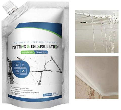 Sellador para reparación de grietas de hormigón, relleno de cemento, sellador de hormigón | Sellador autonivelante, resistente al agua, de secado rápido, 500 g, color gris