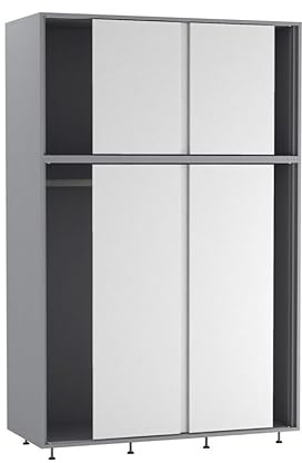 URBNLIVING 6-Door Sliding Wardrobe, Modern Freestanding Bedroom Storage with Smooth Sliding Doors, Adjustable Feet & Hanging Rail - Spacious & Stylish Closet for Organised Living