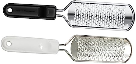 CALLARON Limas para Pies Duraderas de Acero Inoxidable Herramientas Prácticas de Pedicura Mango Cómodo y Lavable Paquete de 2 Piezas para Eliminar Durezas