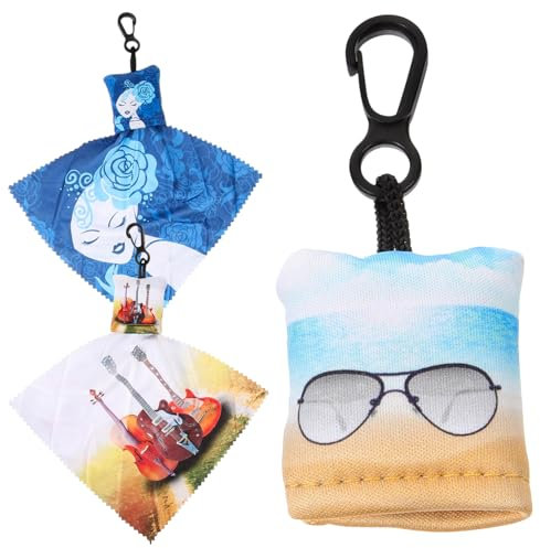 Anneome Lingettes Nettoyantes pour Écran et Lunettes Lot de 3 Corde Décorative Double Face Lavables et Réutilisables Accessoire Pratique pour Téléphone Portable et Appareils Photo
