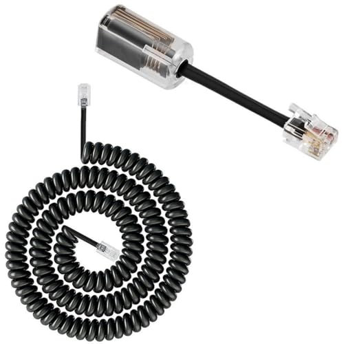 MALSSE 1 set di cavi rotanti a 360 gradi RJ9 per telefono fisso cornetta cavo districatori