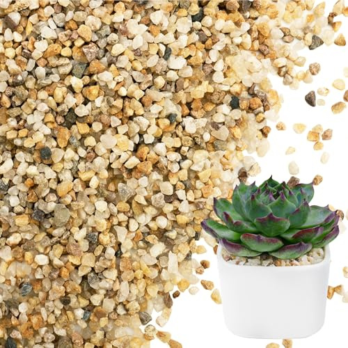 NUPICK 3-5mm Coarse Sand for Plants, 12lb Horticultural Grit for Succulents, Desert Silica Sand for Cactus, Decorative Gravel for Landscaping, Gold Grit for Aquariums, Bonsai, Vases Fillers