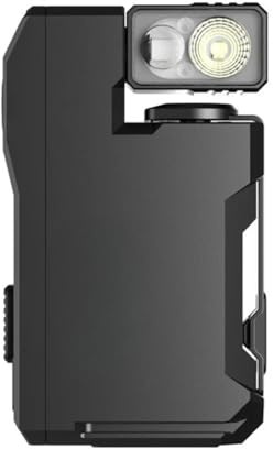 Maouira Rechargeable EDC Flashlight, 400 Lumens EDC Flashlight with RGB, Portable Flat Pocket Flashlights,Dual Light Sources Mini Keychain Flashlights for Outdoor Emergency, Waterproof (Black)