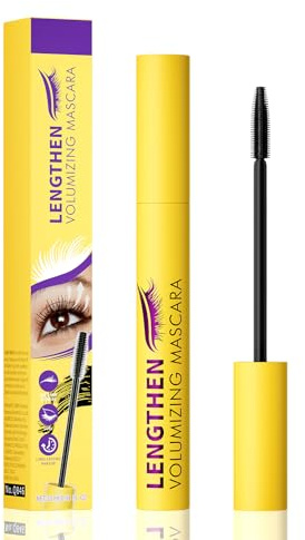 Qilnyeh Mascara Inspessimento, Incurvante e Waterproof, Mascara Ciglia Sensazionali, Volumizzante, Definisce, Incurva e Moltiplica, Allarga i tuoi occhi, 10 ml (Nero)