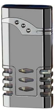 Inflatable Lighter with Blue Flame, Direct Ignition, Gradient Body, Adjustable Flame, Compact and Portable, Visible Gas Tank, Gift for Men (Butane Not Included)(Black)
