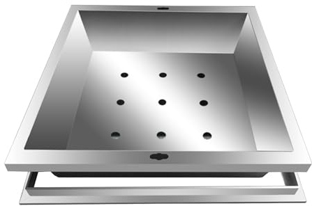 Couvercle de puits Robuste en Acier Inoxydable 304 pour Jardin, Couvercle de Regard carré avec Trous de Drainage, idéal pour fosses septiques et plantations de Gazon (60 cm)