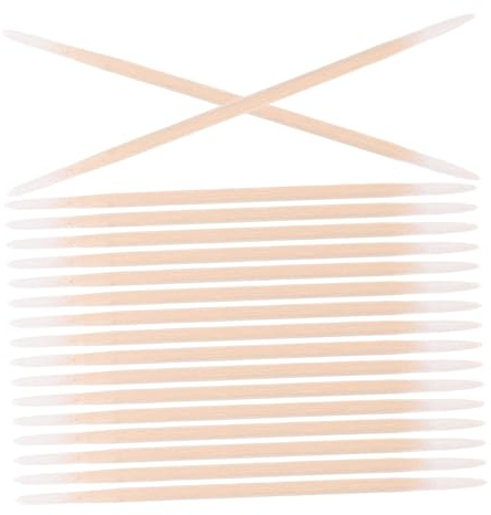 FIXOSHEE Doppelseitige Präzise Wattestäbchen Mit Feiner Spitze Holzgriff Sanfte Baumwolle Kleiner Reinigungsstäbchen Für Make up Schmuck Und Empfindliche Haut