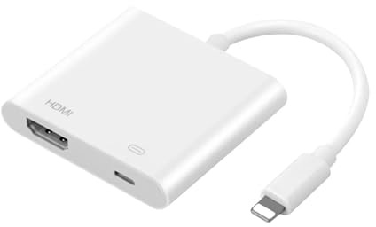 Cable HDTV Compatible Con IPhone 14 Y 13, Adaptador Lightning A HDMI For Transmitir Vídeo Del Móvil A La Televisión Digital.(Beige)