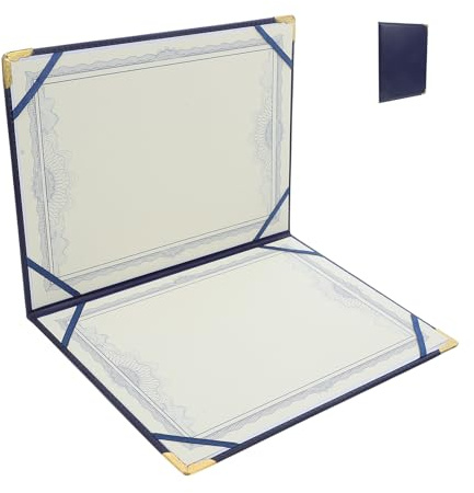 Zerodeko Portadiplomas A3 de Piel Sintética y Papel Funda Protectora Doble para Certificados y Premios Carpeta Decorativa Ligera y Portátil para Documentos de Graduación