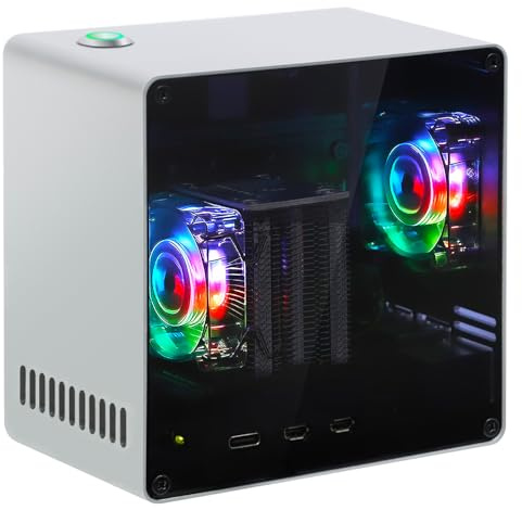 Freenove Case for Raspberry Pi 5 (Not Included), M.2 NVMe SSD Slot, PWM ARGB Fans Light Sync, CPU Tower Cooler, Power Button with Indicator Light, Setup Software