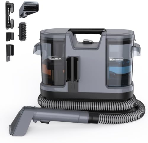 Lubluelu Nasssauger Polsterreiniger, 600 W - 20 kPa Teppichreiniger Waschsauger, Teppich-Reinigungsgerät mit Selbstreinigung und langem Schlauch für Sofas, Teppiche & Auto-Innenräume
