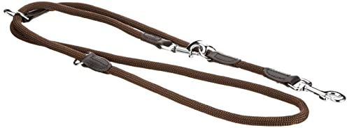 HUNTER Verstellbare Hundeführleine FREESTYLE, Farbe: braun, robust & wetterfest, 3-fach verstellbar, Tau mit Polyamid-Kern, liegt weich in der Hand, pflegeleicht, Größe: 1,0/200